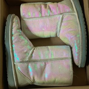 White sequin uggs